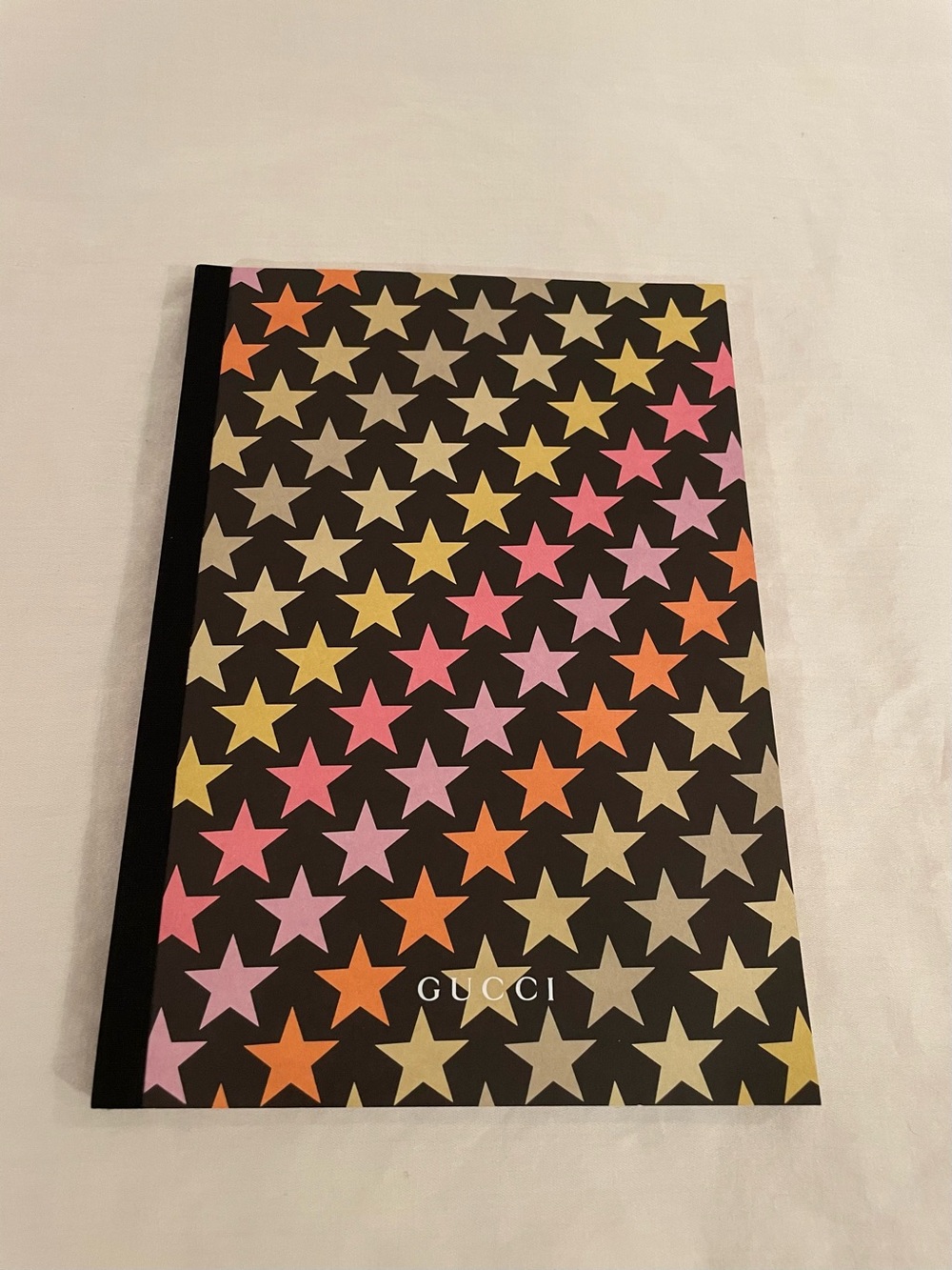 Gucci Black Notebook with Multicolor Star Print